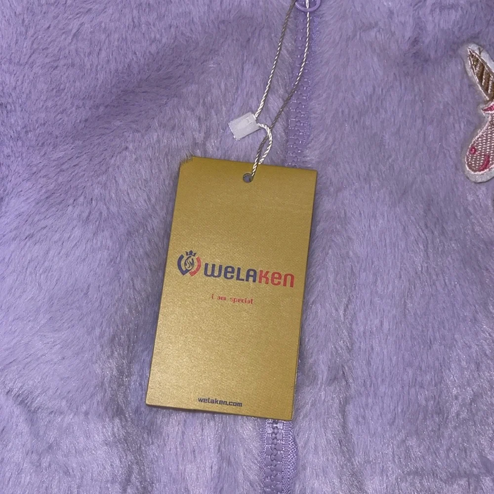 NWT faux, fur and sequin unicorn zip up jacket